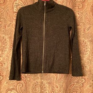 Gray girl’s zipper up sweater large 10/12